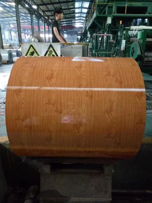 Muurbekleding Interieur Decoratie Hout Graan Steel Coils Voorgeverfde gegalvaniseerde stalen spoel Z180 PE 15 jaar garantie