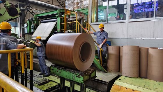 Houtkorrels 30-jarige garantie AZ165 Galvalume Walnut Color PPGL HDP Steel Coil Printech Color Coated Coil ASTM A755 A653M